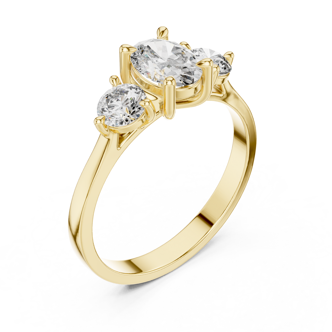 Gold hoop earrings with polished round shape.