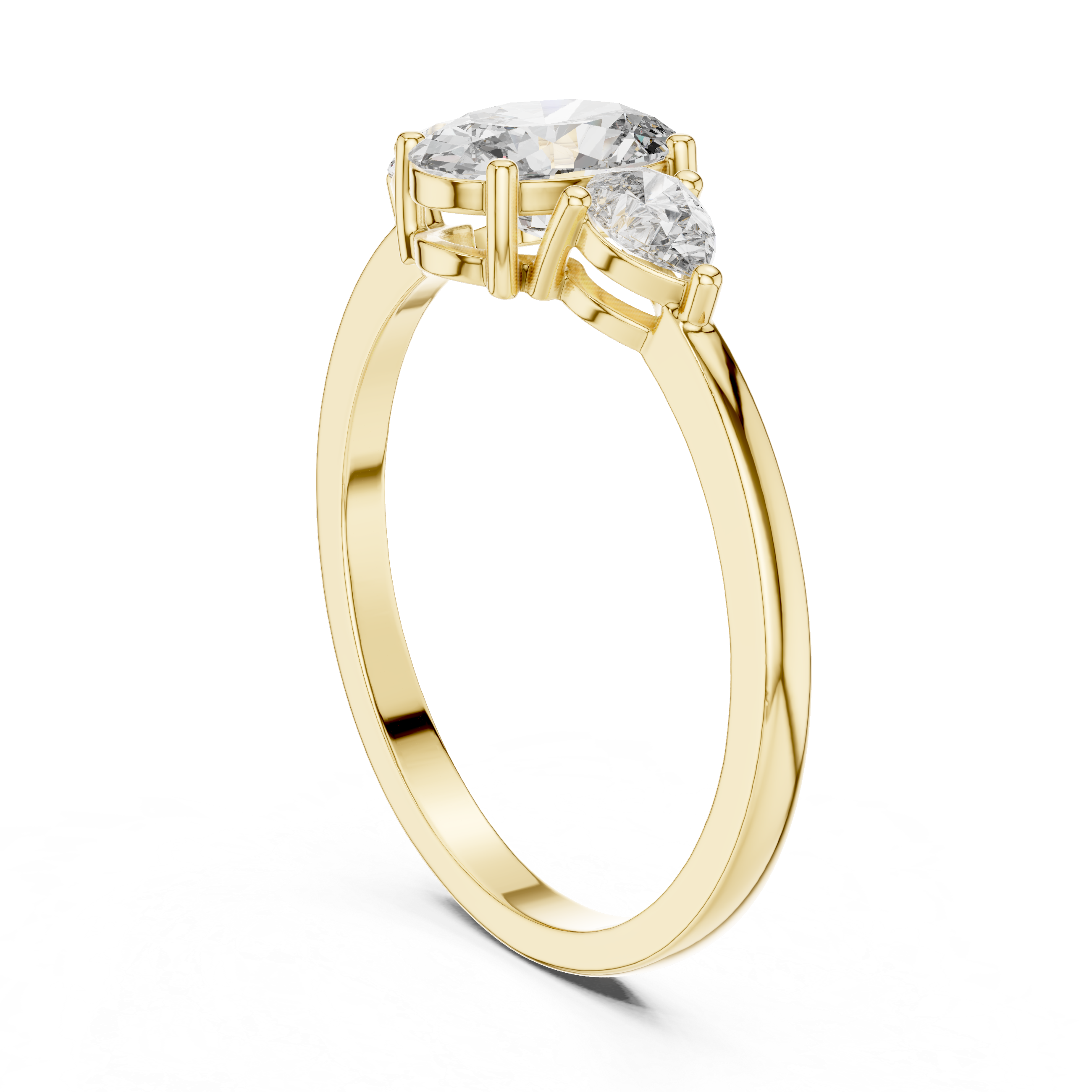 Diamond gemstone ring with sleek finish.