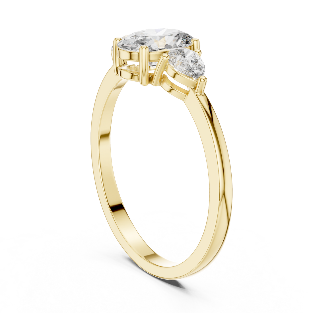 Diamond gemstone ring with sleek finish.