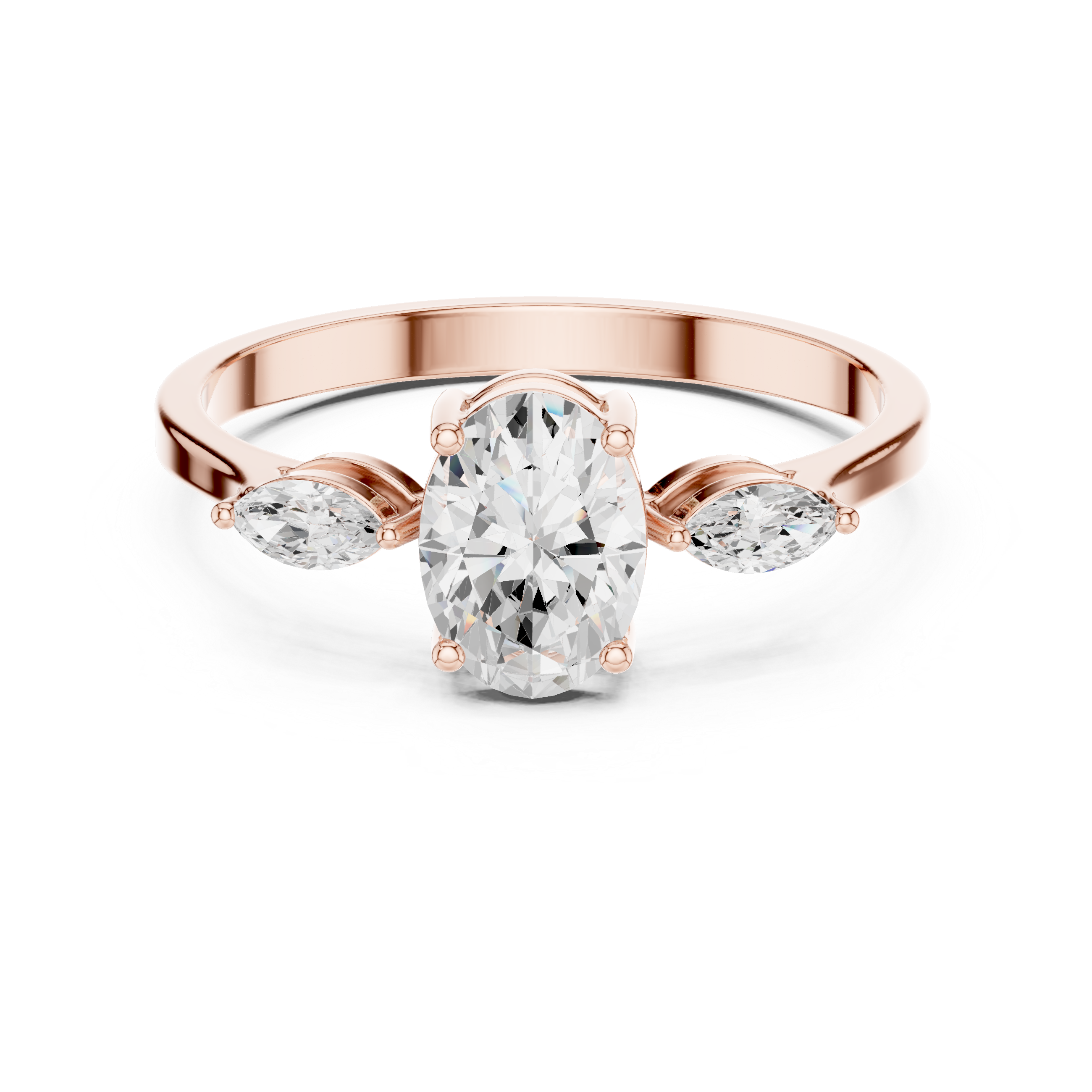 Floral pattern ring with carved detail.