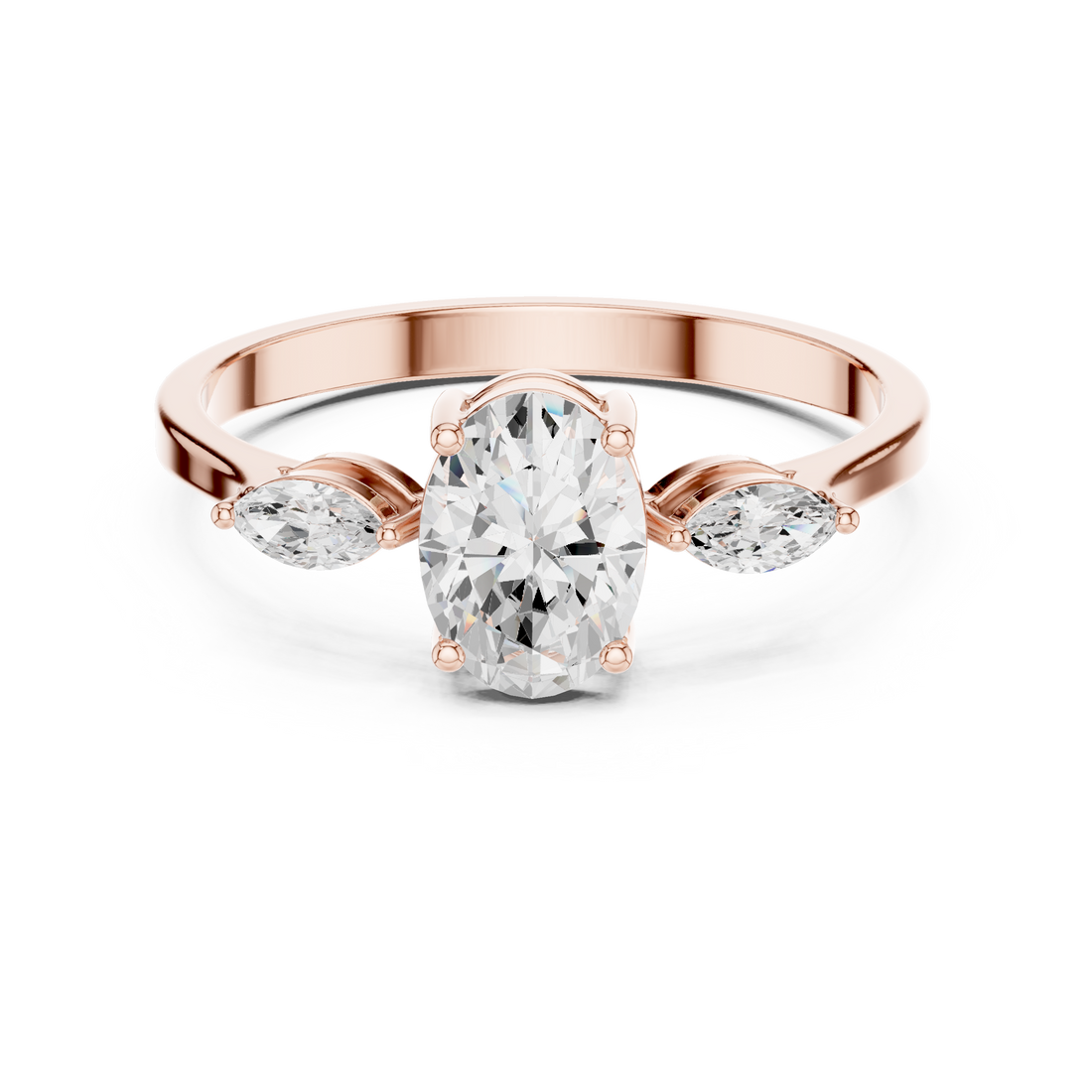 Floral pattern ring with carved detail.