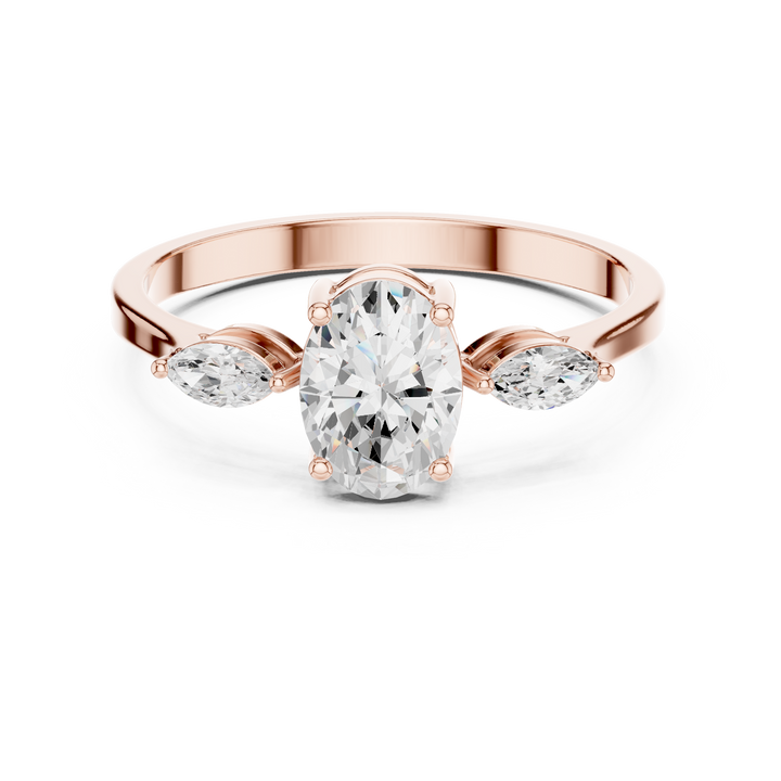 Floral pattern ring with carved detail.