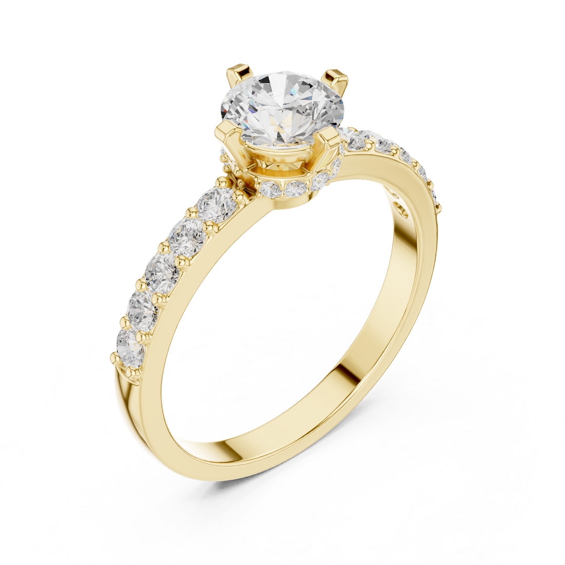 Smooth diamond ring with refined polish.