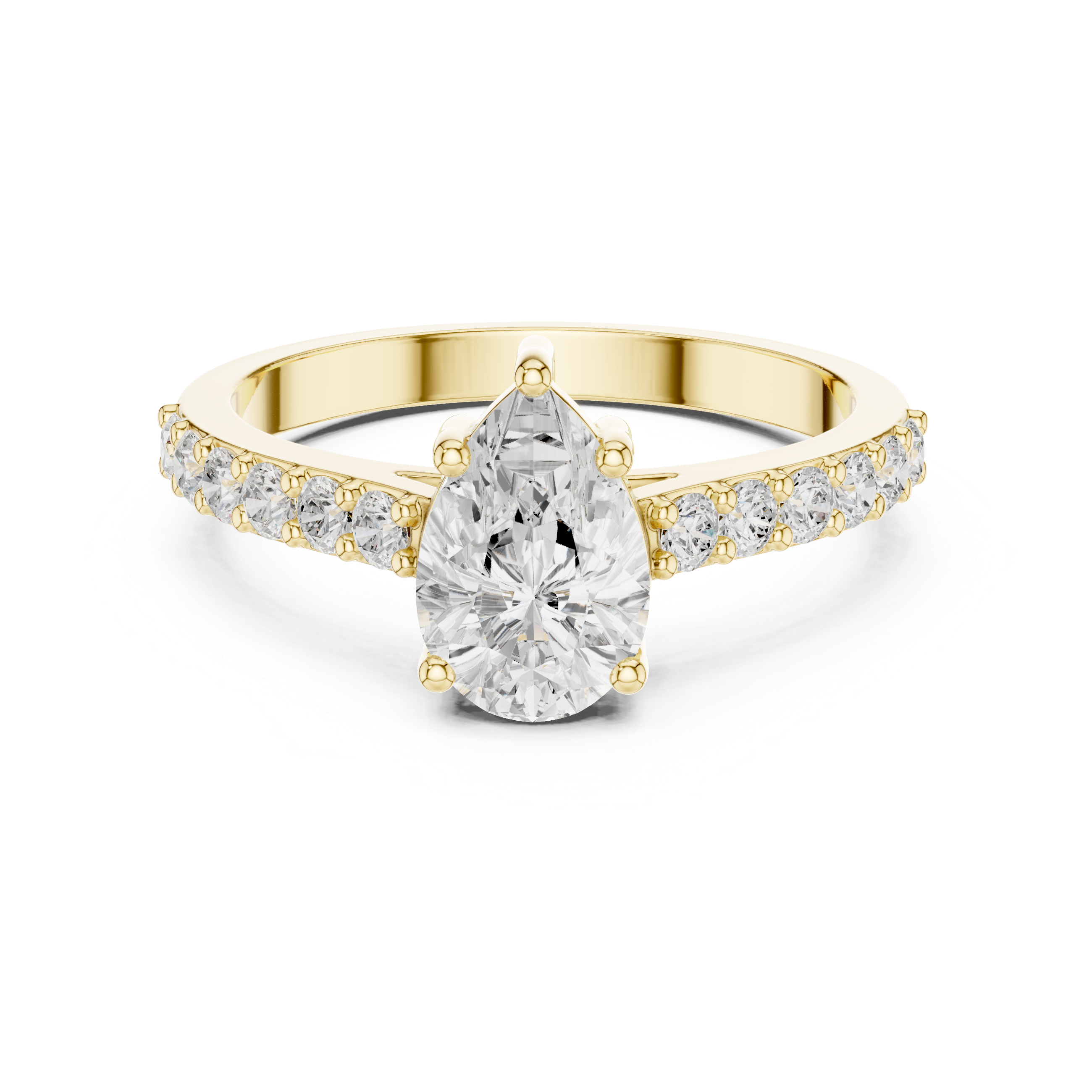 Classic princess-cut engagement ring with sparkling center stone.