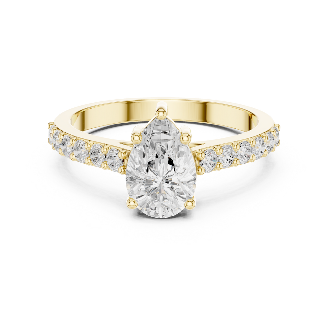 Classic princess-cut engagement ring with sparkling center stone.