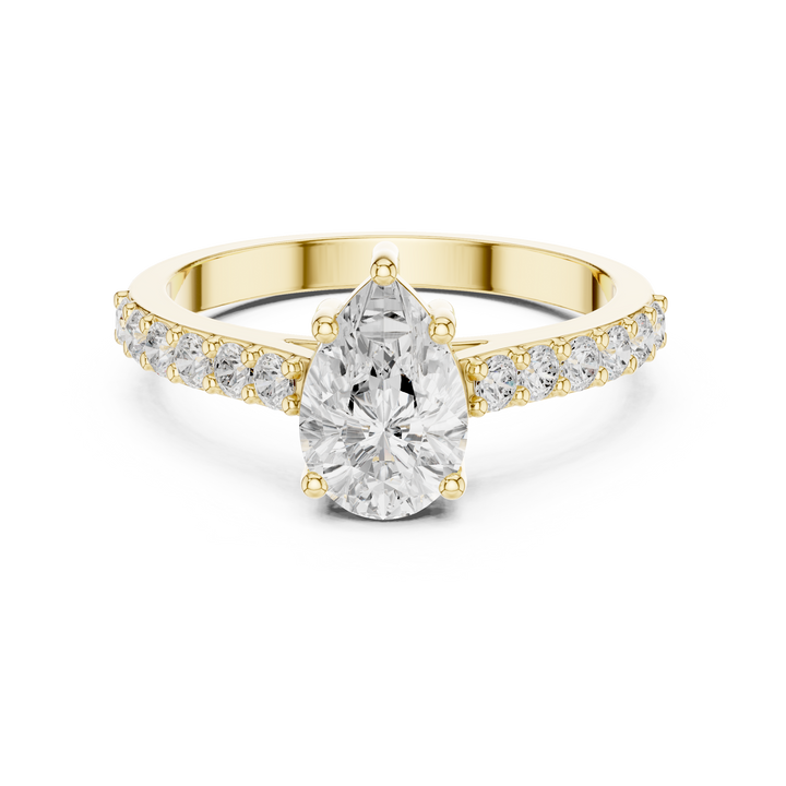 Classic princess-cut engagement ring with sparkling center stone.