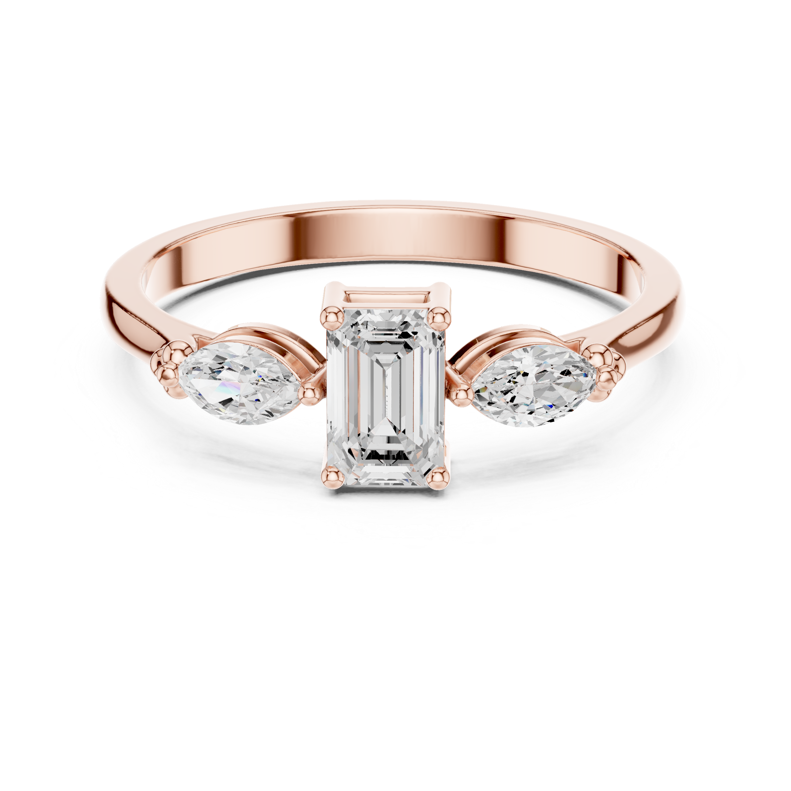 Rose gold eternity ring with continuous diamond row.