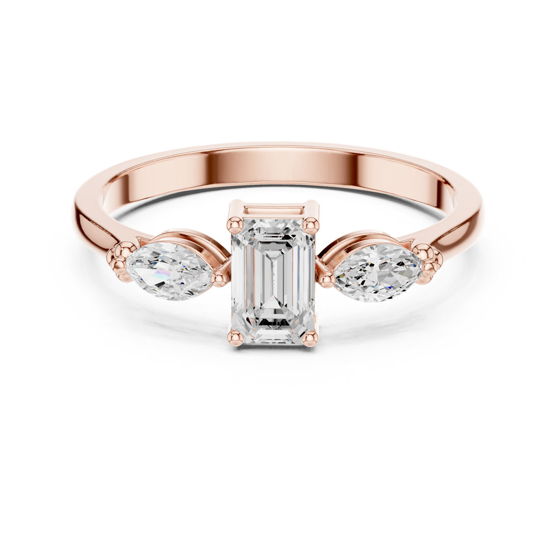 Rose gold eternity ring with continuous diamond row.