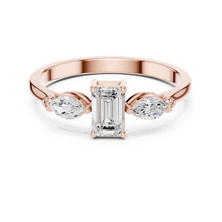 Rose gold eternity ring with continuous diamond row.