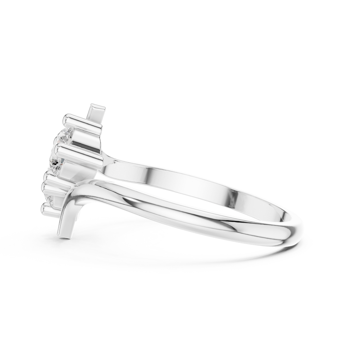 Slim cuff bracelet with smooth metal finish.