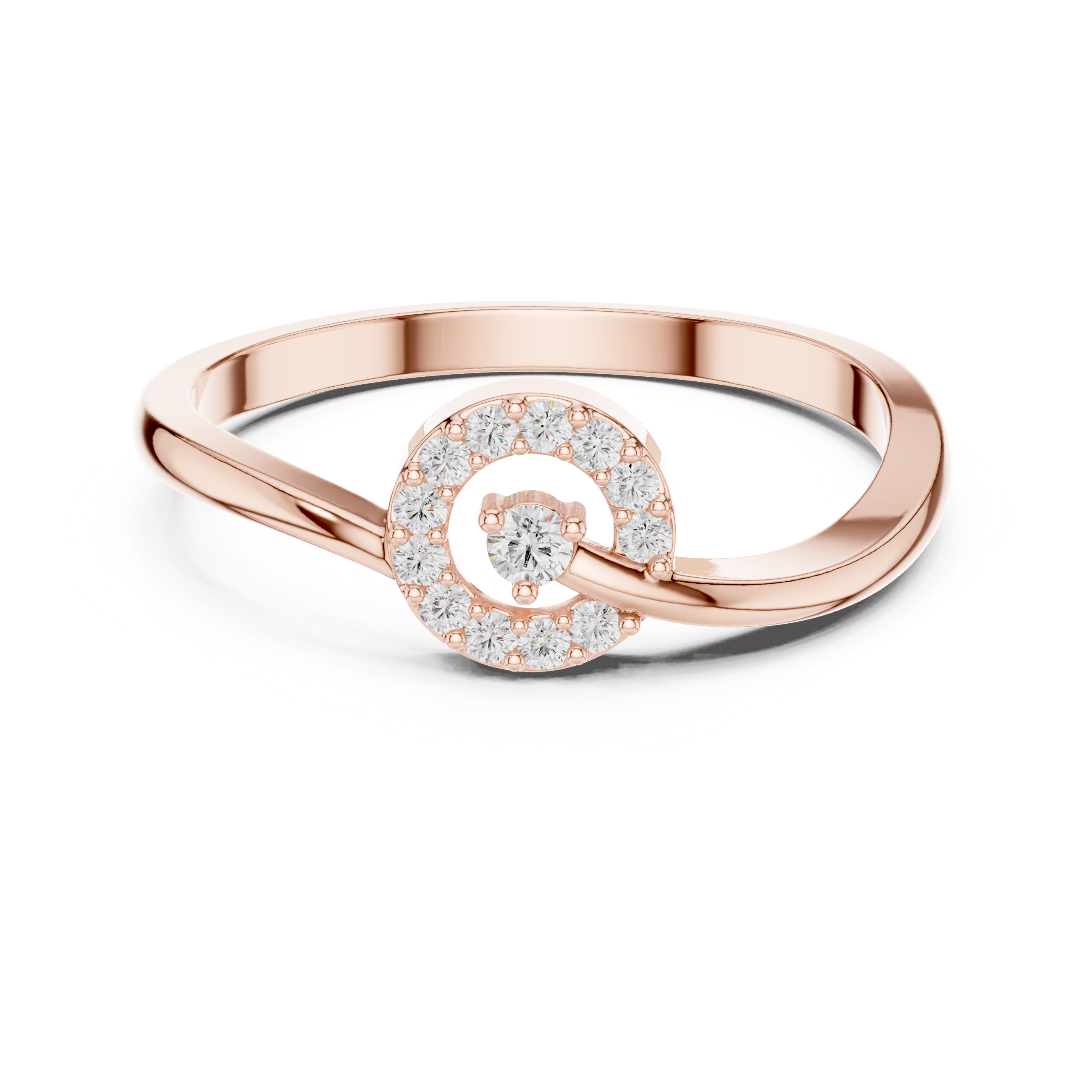 Diamond nose pin with minimal round setting.