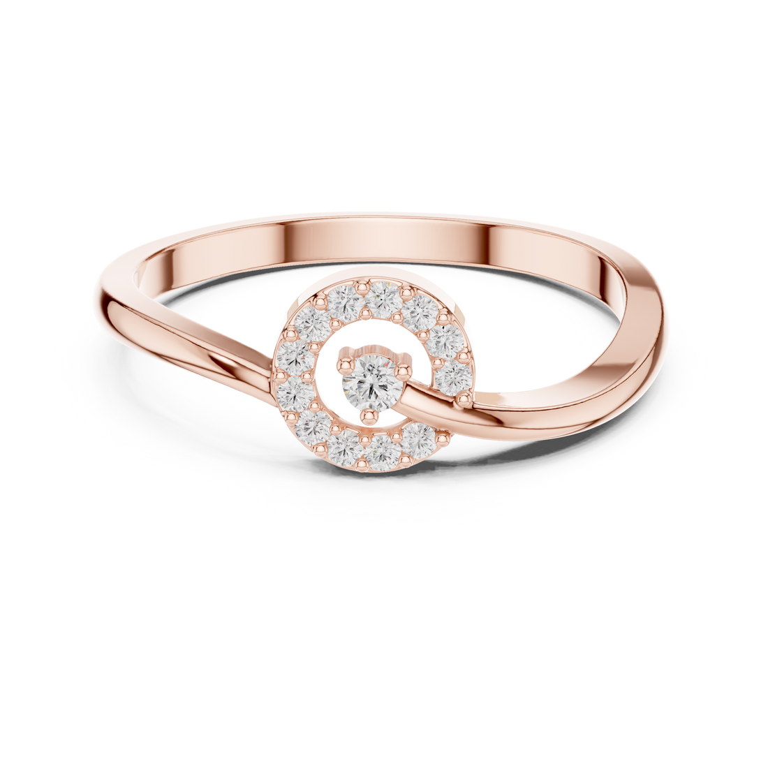 Diamond nose pin with minimal round setting.
