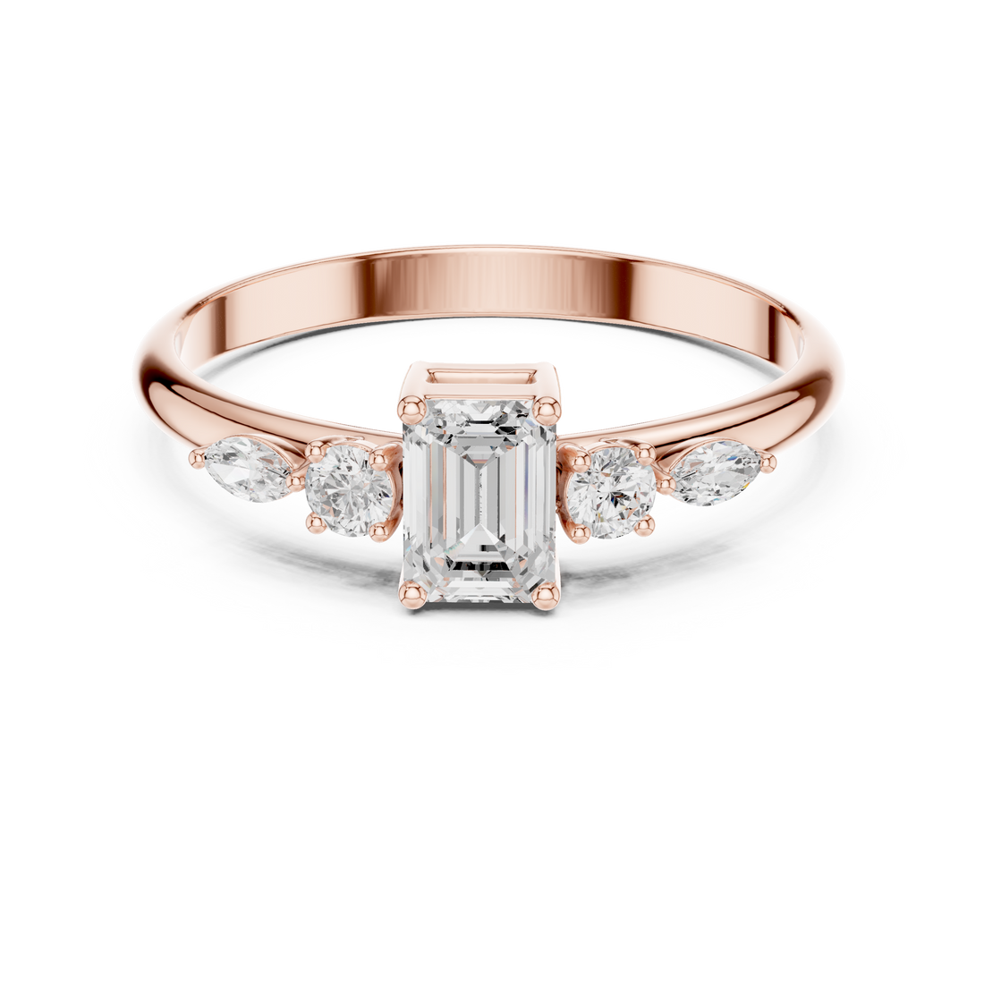 Stackable ring set with slim polished bands.