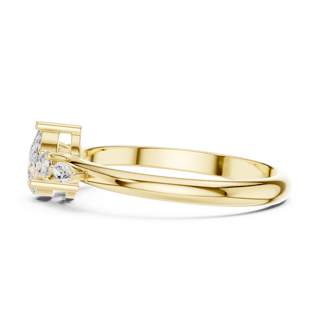 Gold choker necklace with smooth finish.