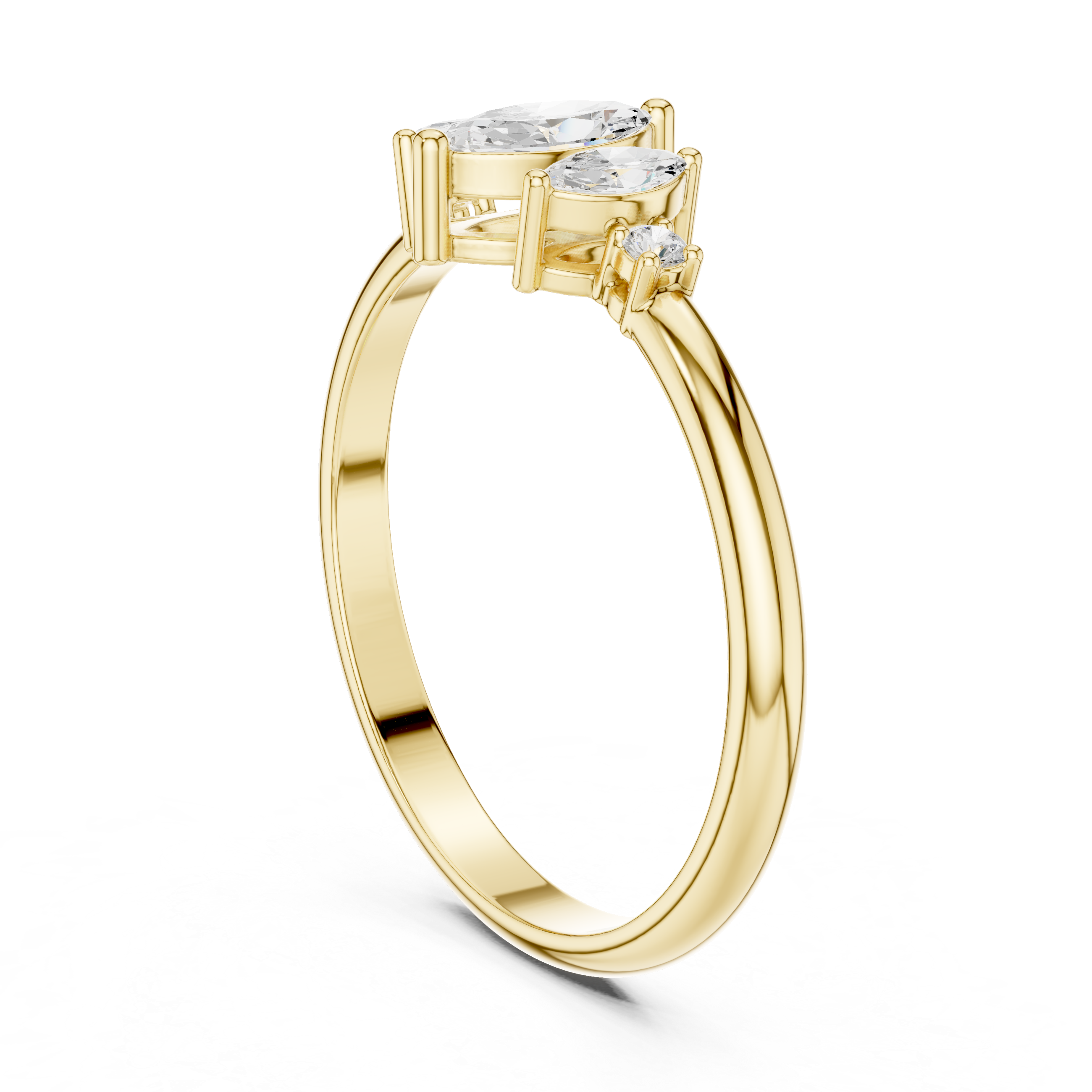Vintage halo ring with decorative edges.