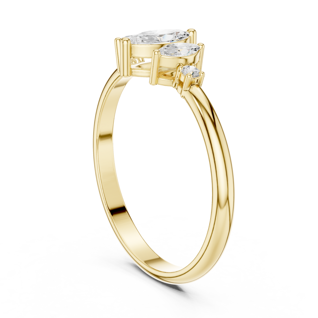 Vintage halo ring with decorative edges.