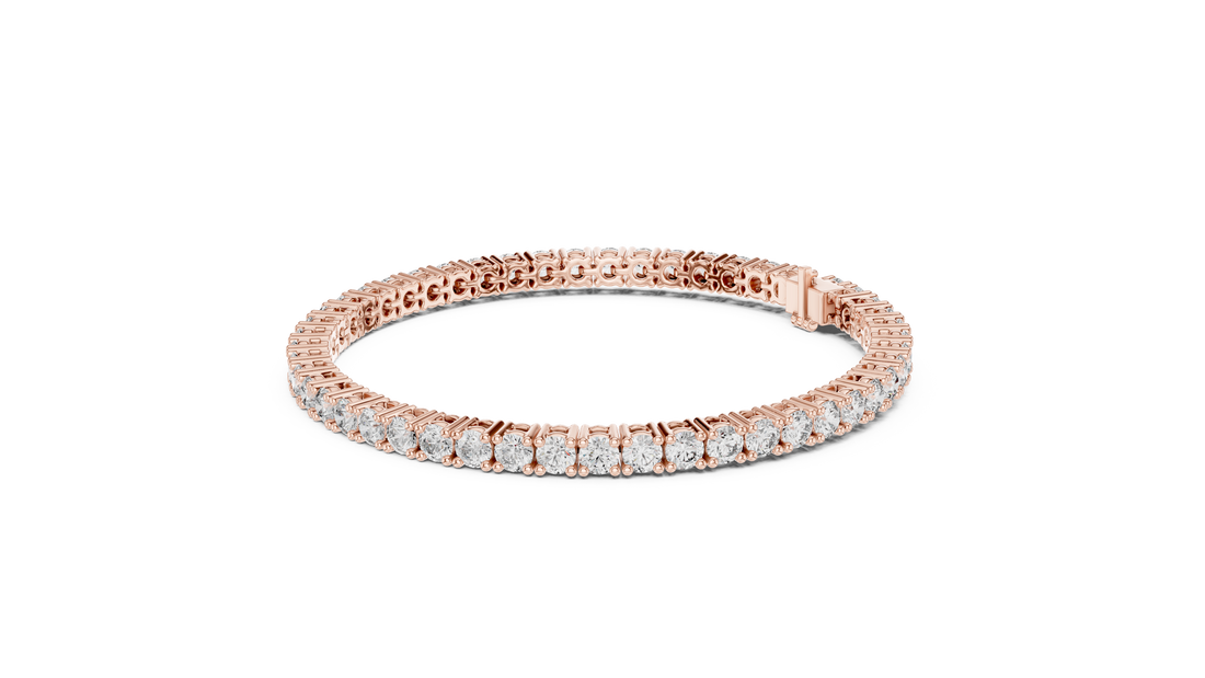 Classic Round Diamond Tennis Line Bracelet in Collet Setting with Seamless Brilliance