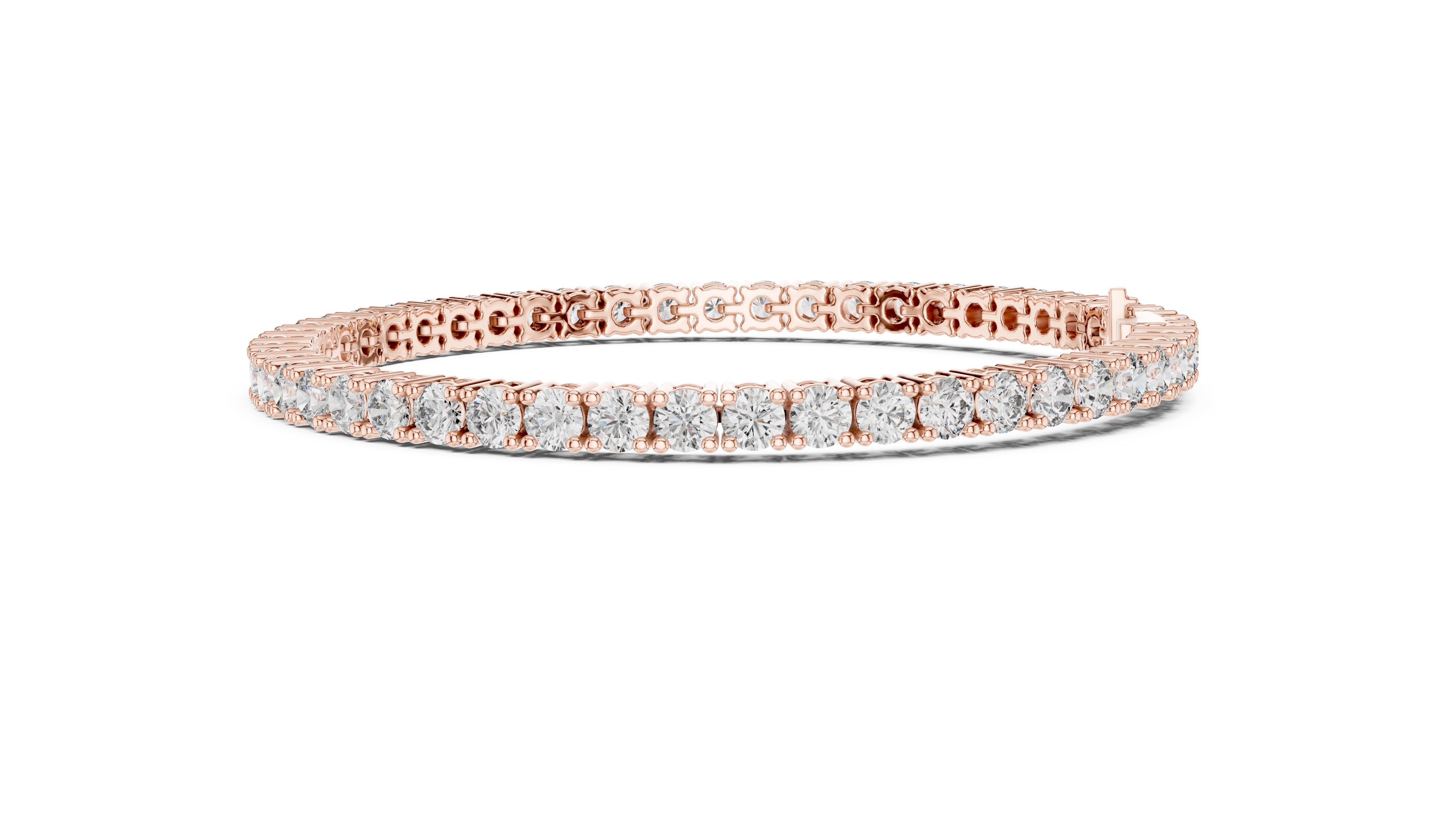 Classic Round Diamond Tennis Line Bracelet in Collet Setting with Seamless Brilliance