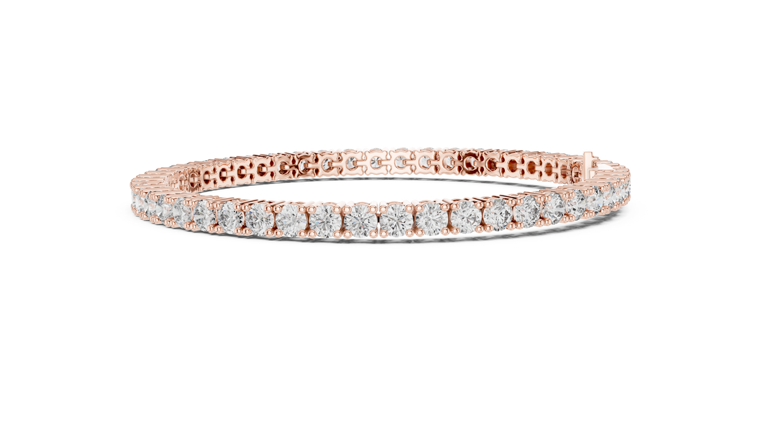 Classic Round Diamond Tennis Line Bracelet in Collet Setting with Seamless Brilliance