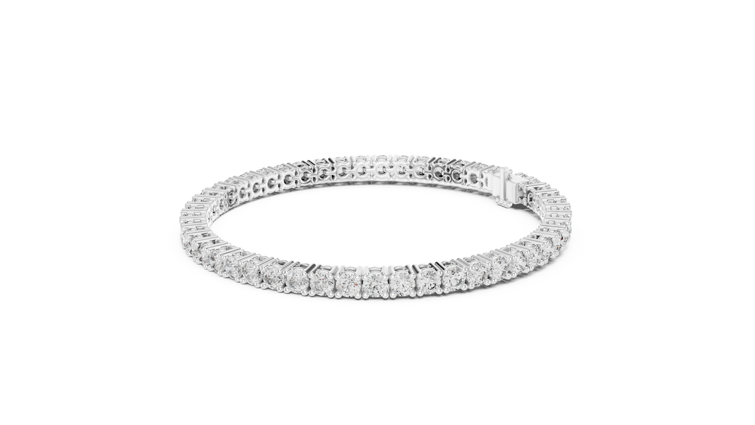Classic Round Diamond Tennis Line Bracelet in Collet Setting with Seamless Brilliance