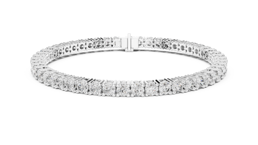 Classic Round Diamond Tennis Line Bracelet in Collet Setting with Seamless Brilliance