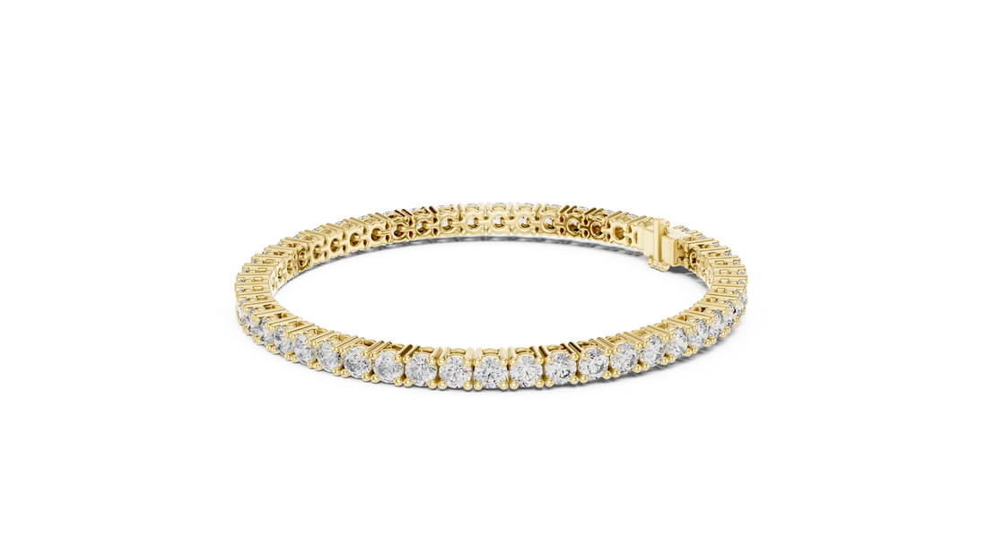 Classic Round Diamond Tennis Line Bracelet in Collet Setting with Seamless Brilliance