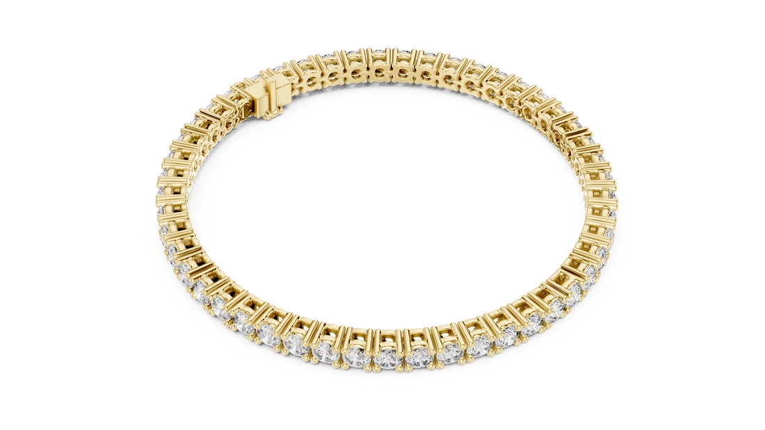 Classic Round Diamond Tennis Line Bracelet in Collet Setting with Seamless Brilliance