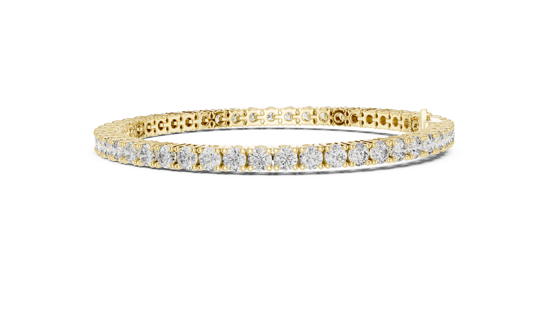 Classic Round Diamond Tennis Line Bracelet in Collet Setting with Seamless Brilliance