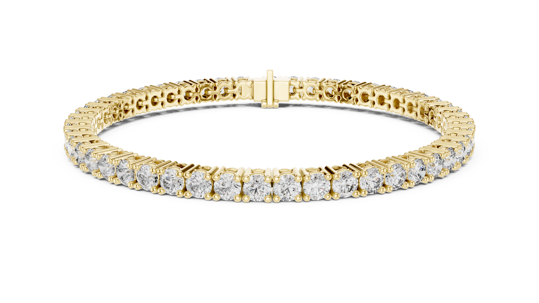 Classic Round Diamond Tennis Line Bracelet in Collet Setting with Seamless Brilliance