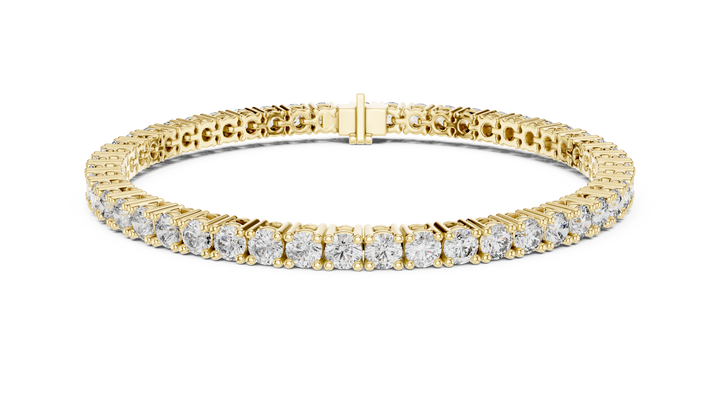 Classic Round Diamond Tennis Line Bracelet in Collet Setting with Seamless Brilliance