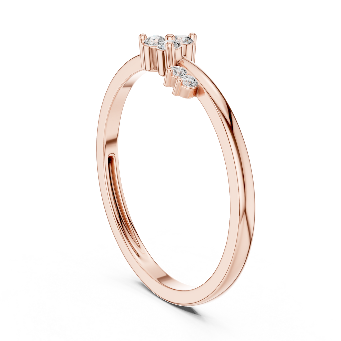 Round Cut Diamond Side Stone Cluster Band Ring