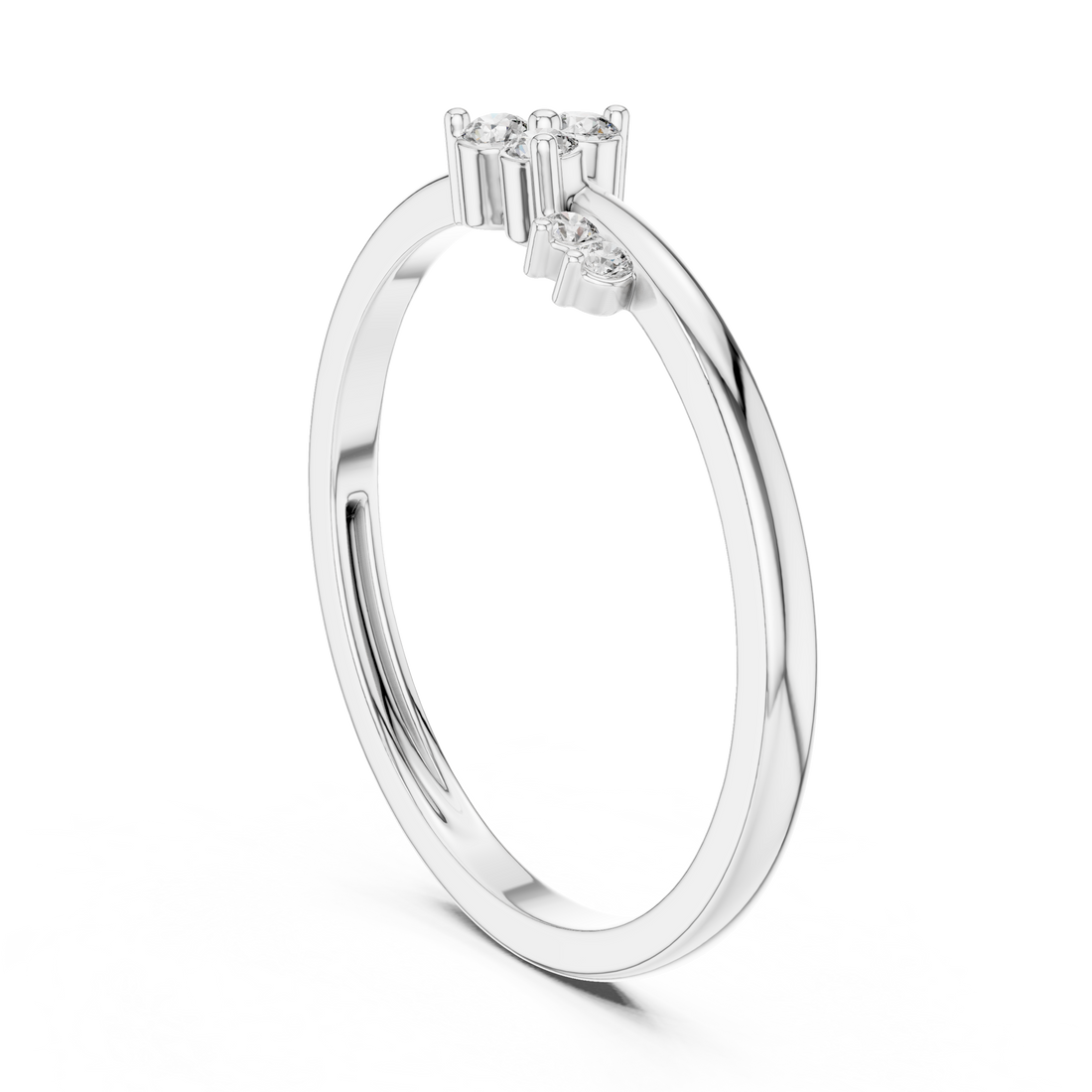 Round Cut Diamond Side Stone Cluster Band Ring