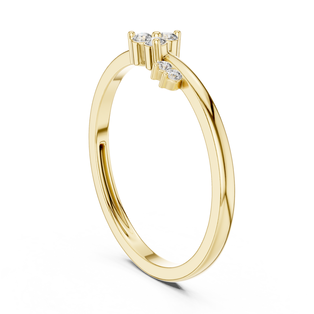 Round Cut Diamond Side Stone Cluster Band Ring