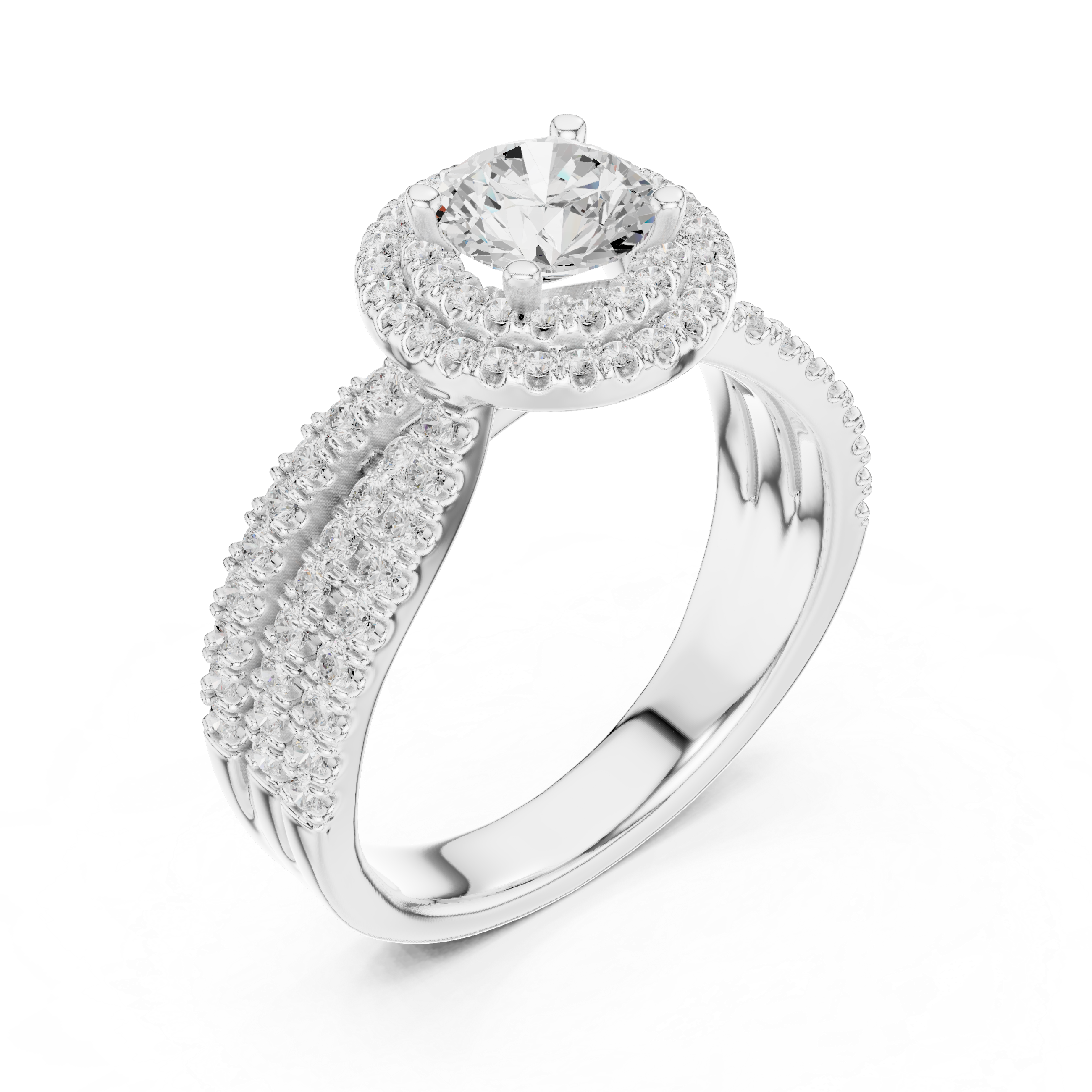 Eternity band with continuous diamond row.