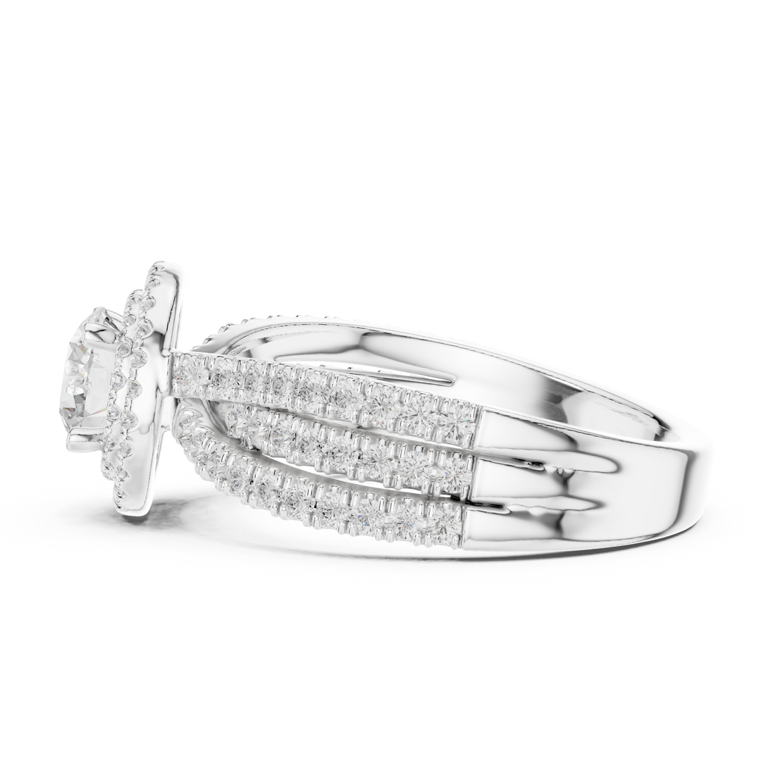 Anniversary ring with sparkling side stones.