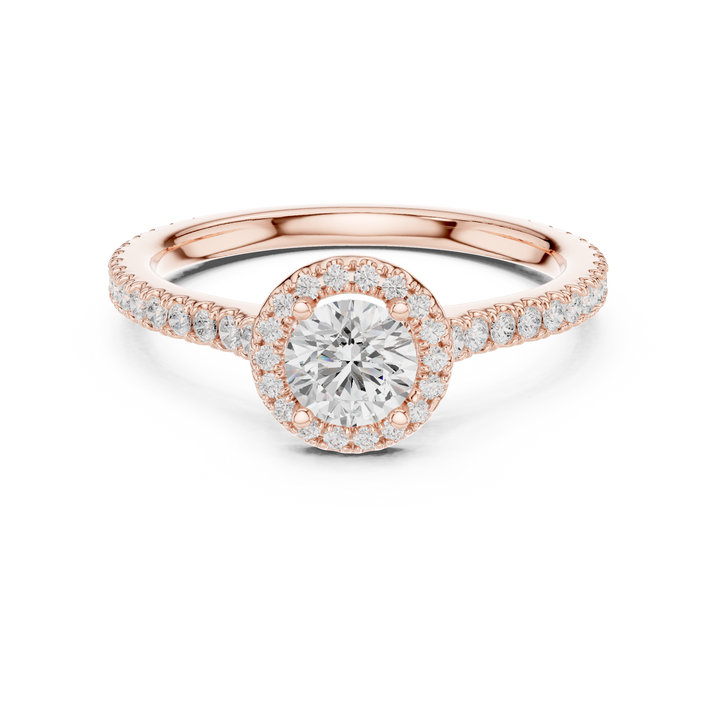 Round Brilliant Diamond Halo Pavé Engagement Ring