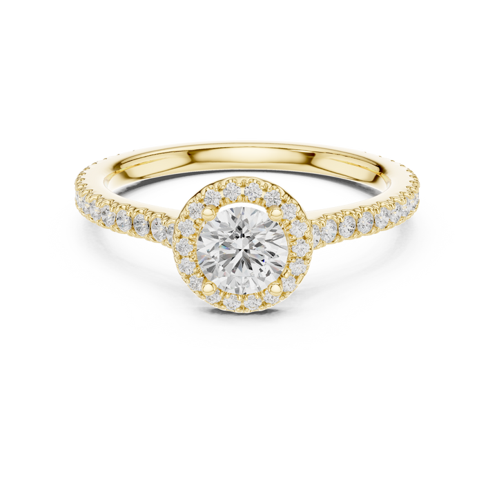 Round Brilliant Diamond Halo Pavé Engagement Ring