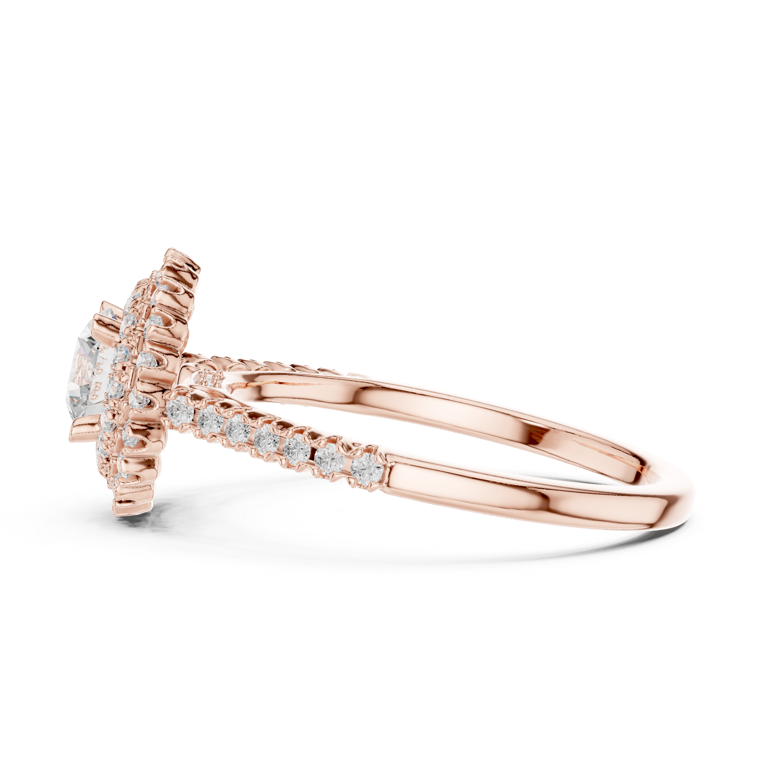 Diamond hoop earrings with sparkling stones.