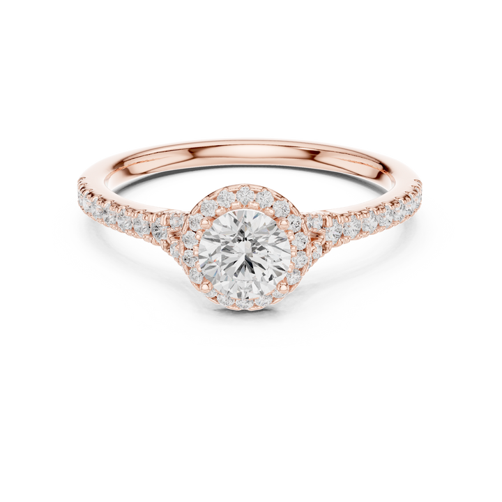 Round Brilliant Diamond Halo Pavé Engagement Ring