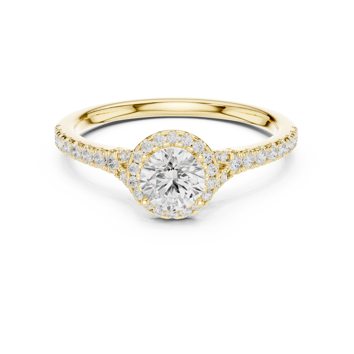Round Brilliant Diamond Halo Pavé Engagement Ring