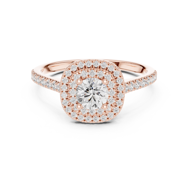 Round Brilliant Diamond Halo Pavé Engagement Ring