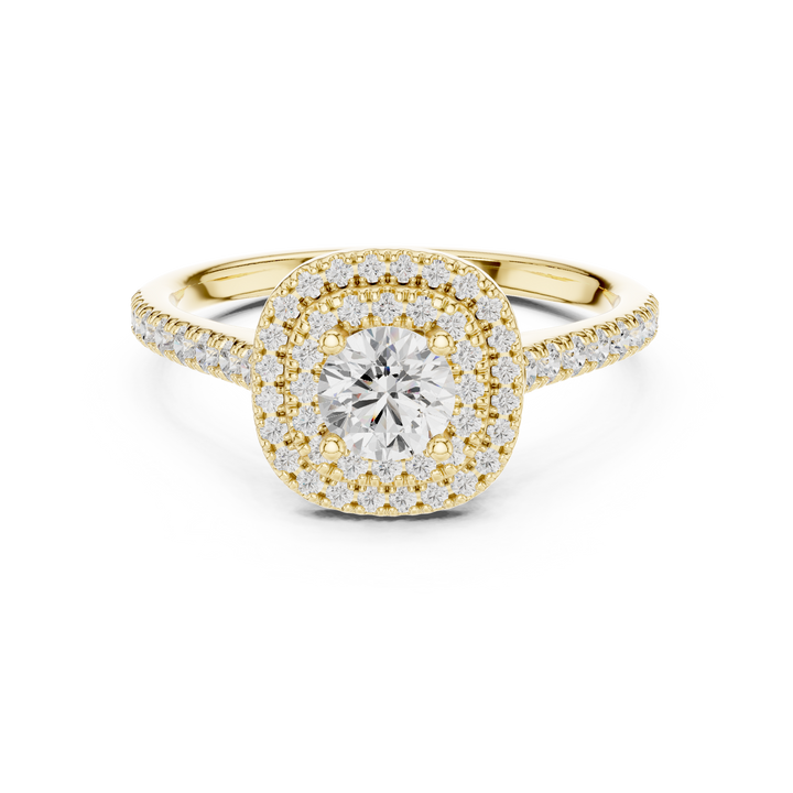 Round Brilliant Diamond Halo Pavé Engagement Ring