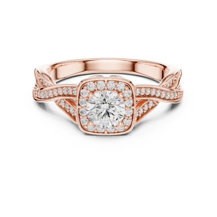 Round Brilliant Diamond Halo Pavé Engagement Ring