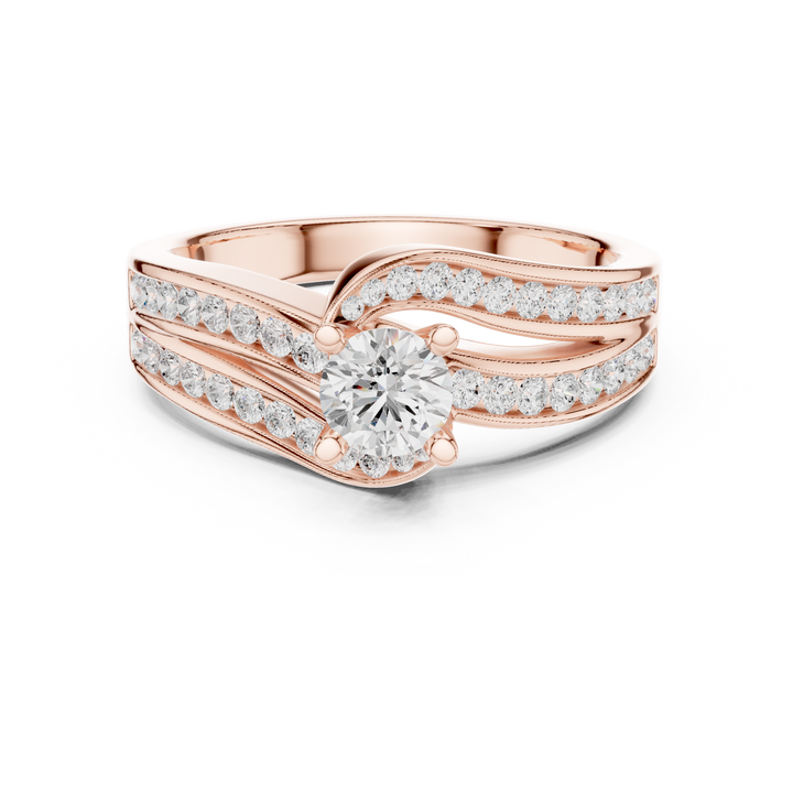 Round Brilliant Diamond Split Shank Channel Set Engagement Ring