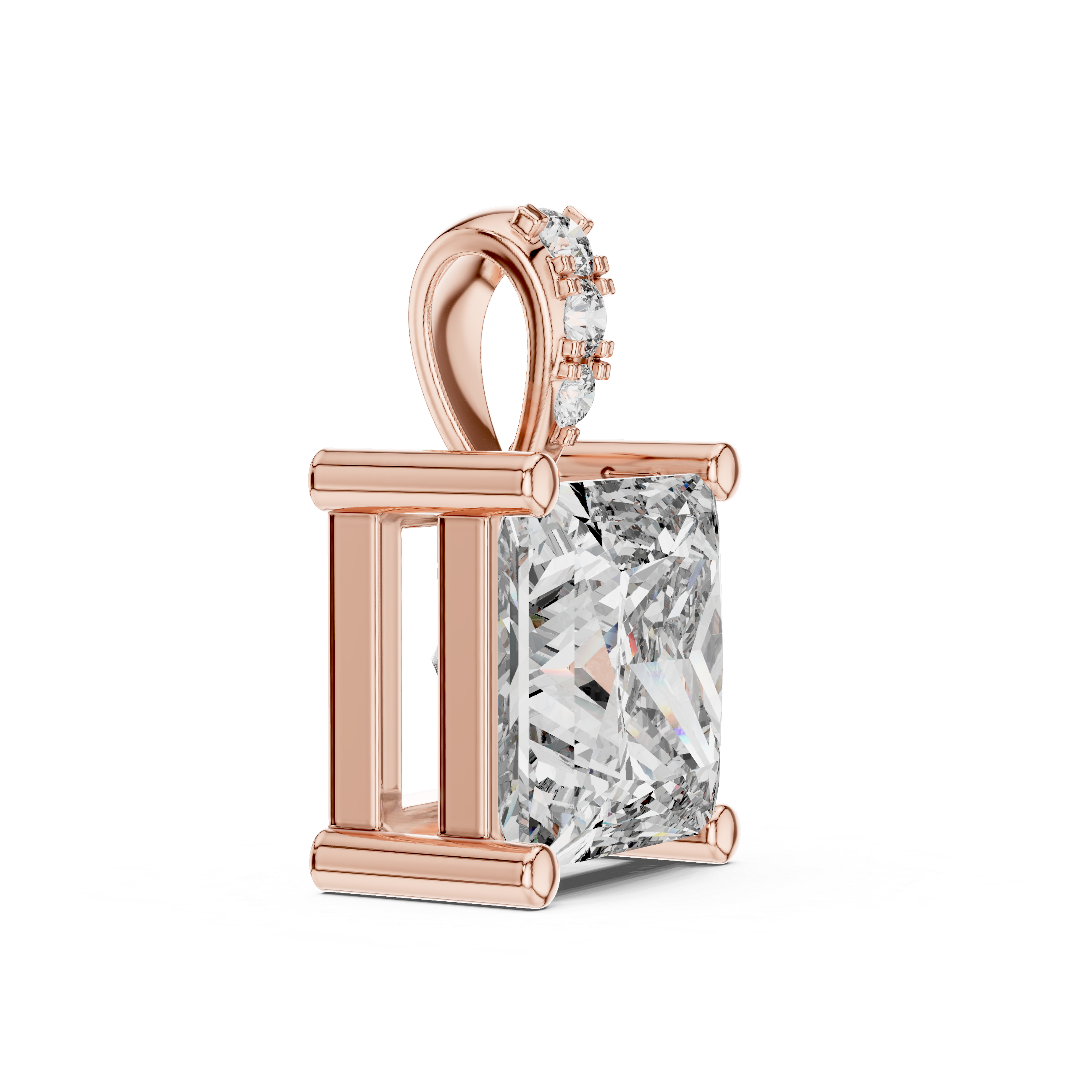Luxury men's diamond band featuring row of sparkling stones.
