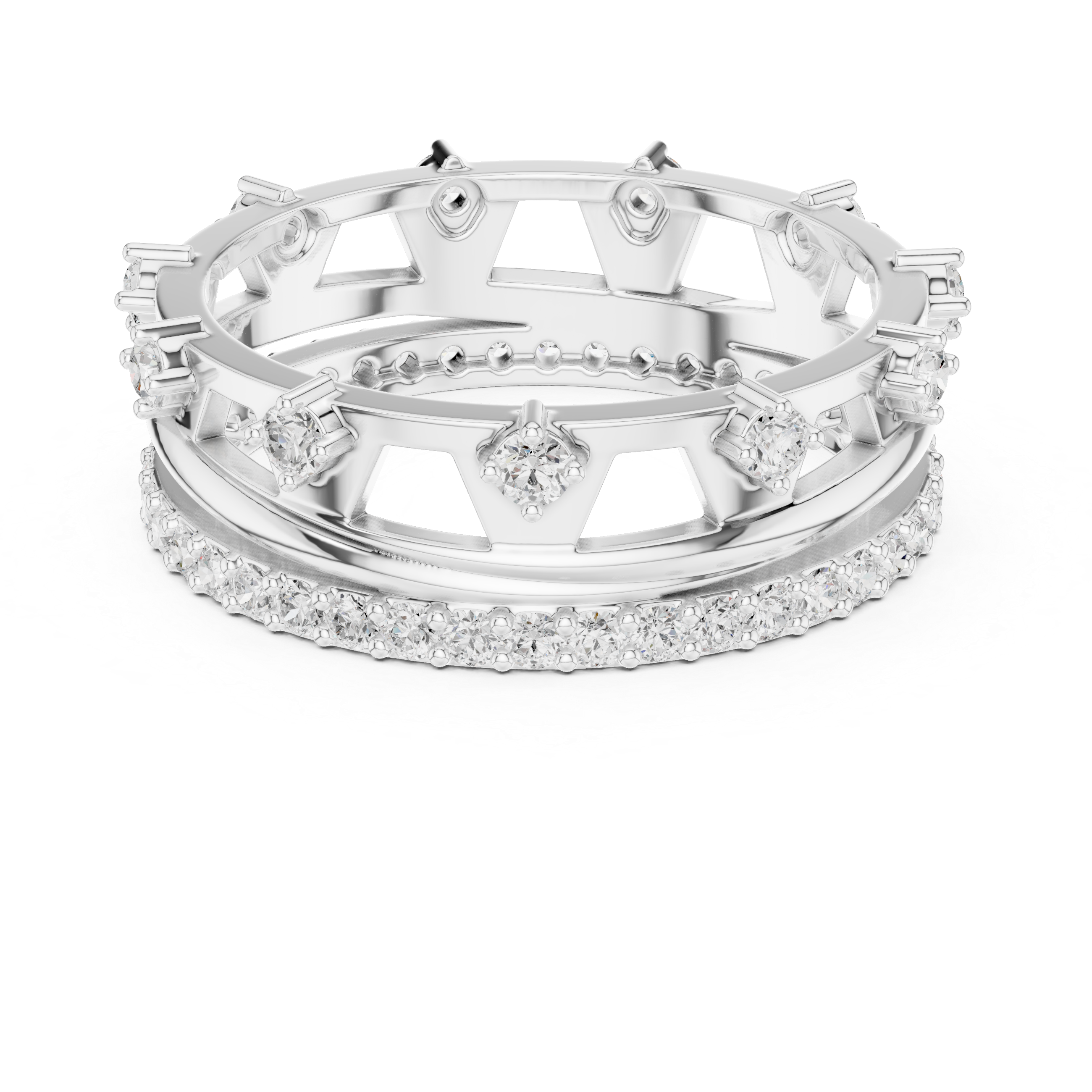 Classic eternity band featuring continuous diamond circle.