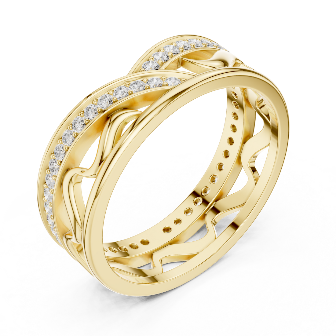 Elegant princess-cut diamond engagement ring with brilliant center stone and slim polished gold band.