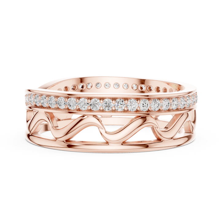 Luxury celebration ring featuring decorative gemstone centerpiece.