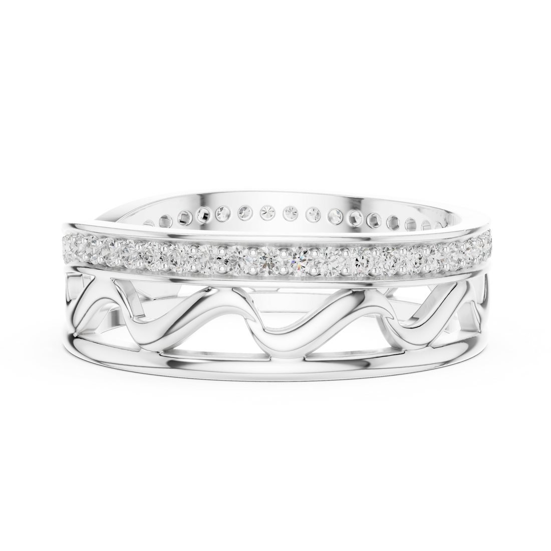 Stylish marquise diamond ring with elongated shape and delicate prong setting.