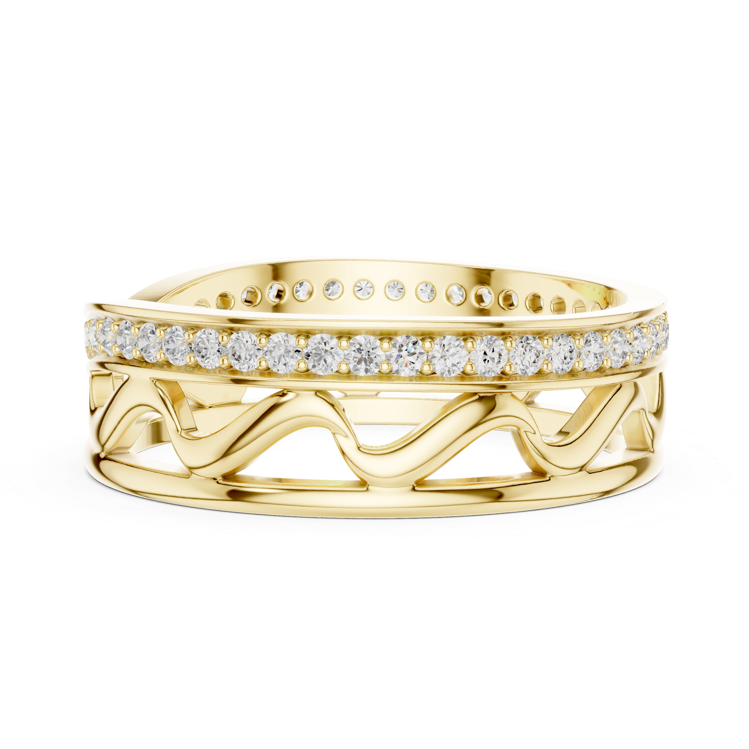 Luxury cluster diamond ring featuring multiple small stones forming dazzling centerpiece.